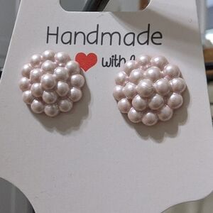 Pink Textured Dome Jewelry Earrings